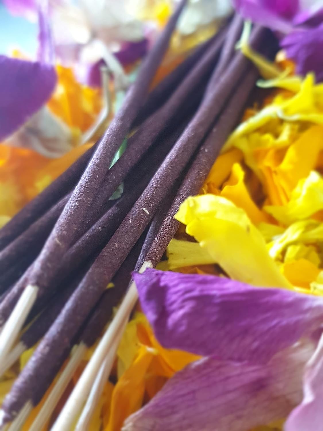 Vimoksh Incense Sticks (Tranquility) - Pack of 4, Luxury Incense Sticks Flowers (99.9% Natural & 0% Charcoal) Long Lasting-Ideal for Meditation, Pure Aromatherapy Fragrance