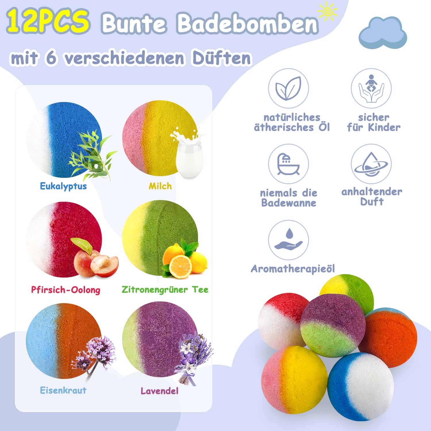 Bombe da bagno per bambini, 12 bombe da bagno con giocattoli di cristallo a sorpresa all'interno, realizzate a mano, in schiuma naturale e organica, regalo di compleanno per ragazze e ragazzi