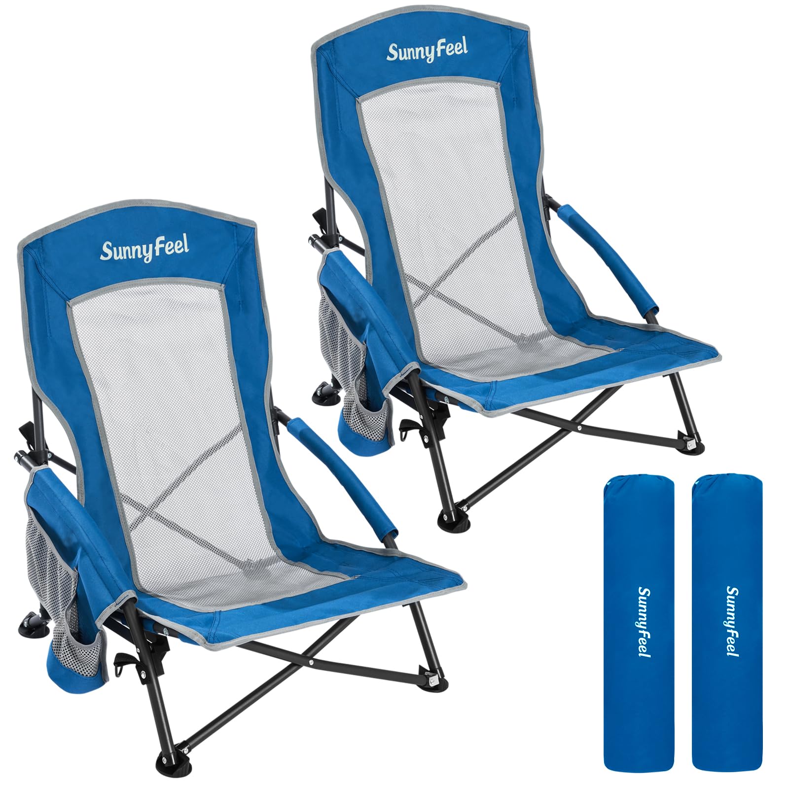 Amazon.com : SUNNYFEEL Folding Low Beach Chair 2 Pack