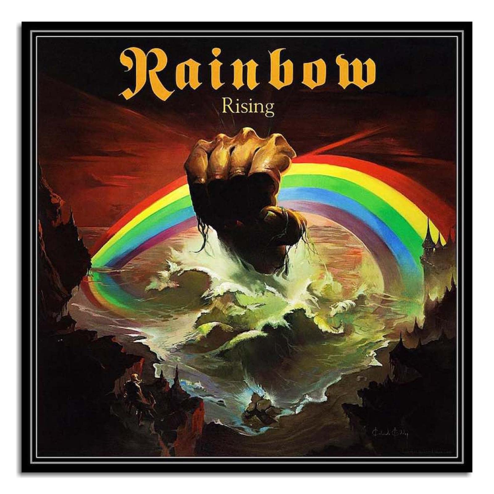 PAMVINT Ritchie Blackmore Rainbow Rising Posters Canvas Prints In The Dark Poster Poster Wall Art For Home Office Living Room Decorations Unframed 12"x12"