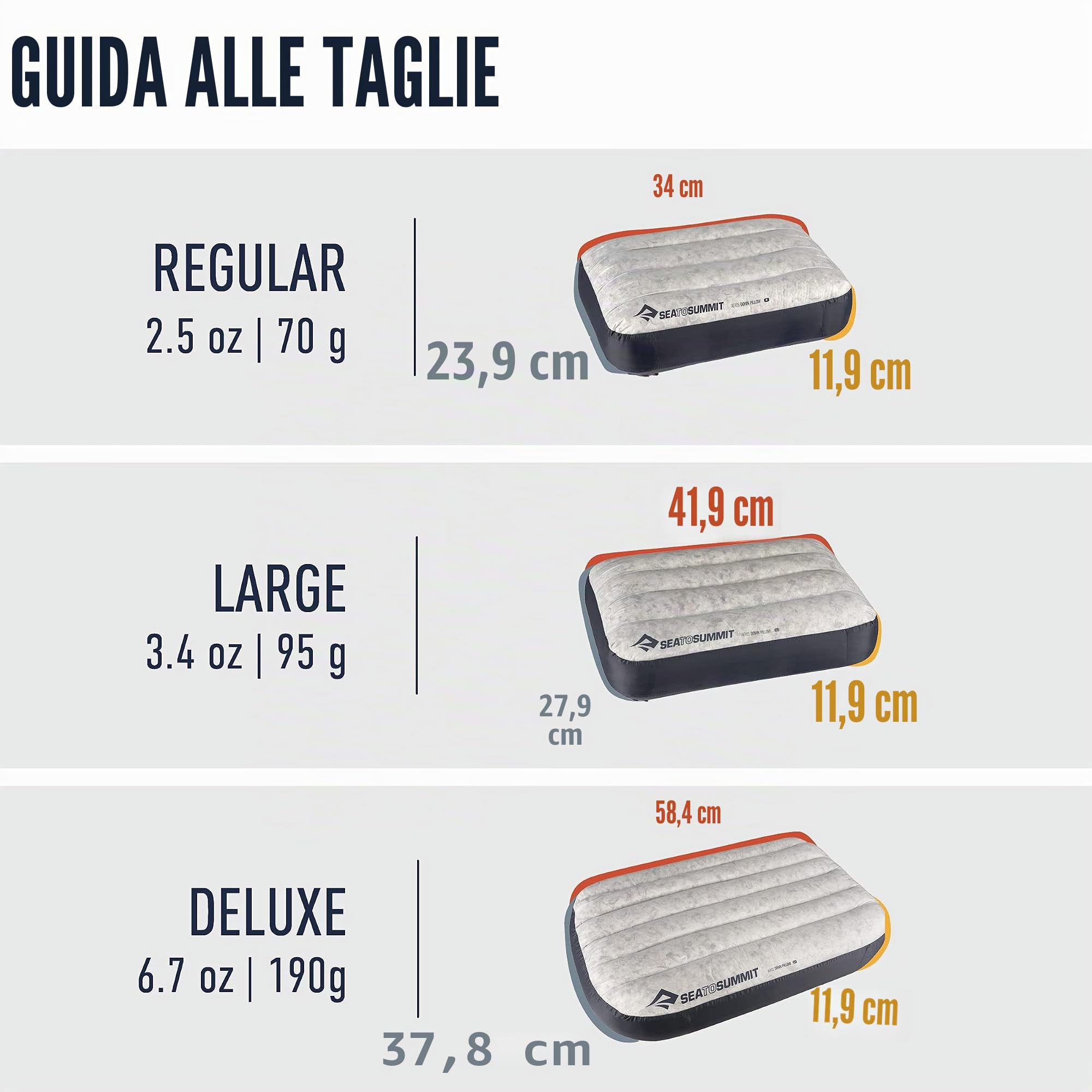 SEATO SUMMIT Almohada - Aeros Down Pillow L gris Color: gris