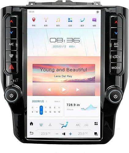 Android 11 Qualcomm Radio de coche para Dodge RAM 1500 2500 3500 2019 2020 2021 camión nuevo estilo de cuerpo actualización estéreo estilo Tesla