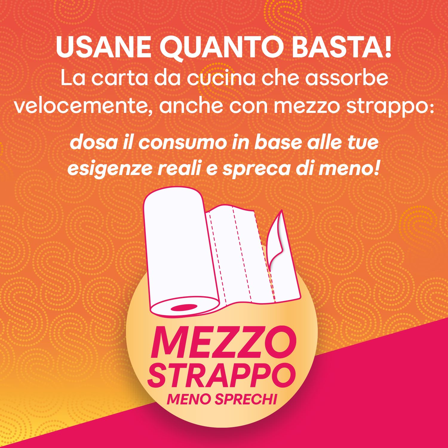 Scottex Quanto Basta, Carta Cucina, Opzione Mezzo Strappo, Con Carta certificata FSC, Confezione da 24 Maxi Rotoli