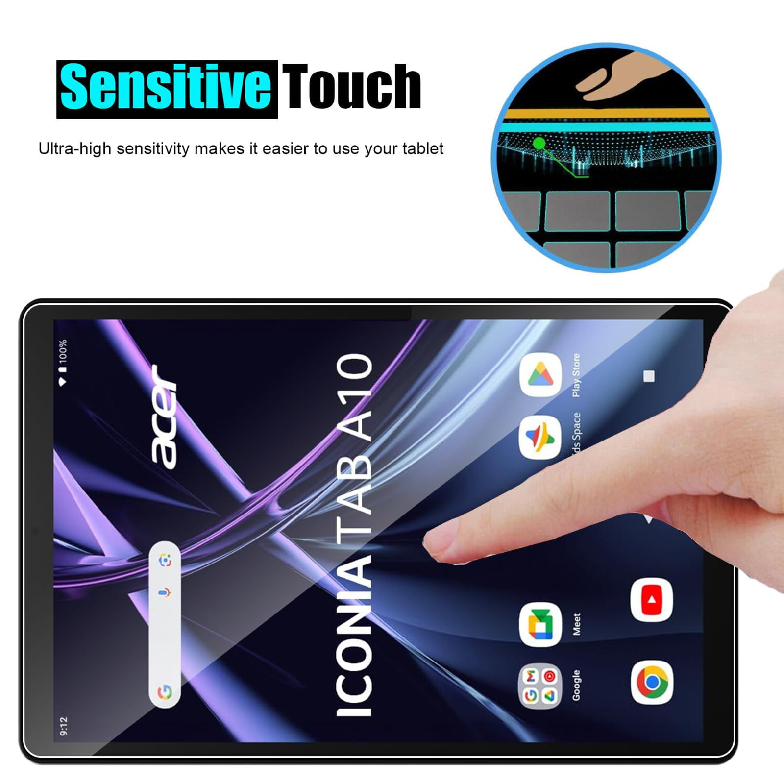 Acer Iconia Tab A10 Pellicola Protettiva Vetro Temperato 9H 10.1 Pollici 2 Pezzi
