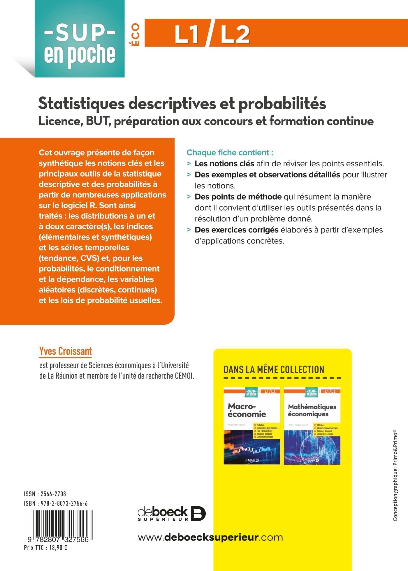 Statistiques descriptives et probabilités: Licence, BUT, préparation aux concours et formation continue