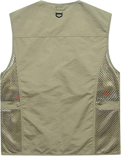 Miniatura 6 de Chaleco Flygo para hombre, para pesca, trabajo, safari, viaje de reportajes o para actividades al aire libre en verano, con bolsillos