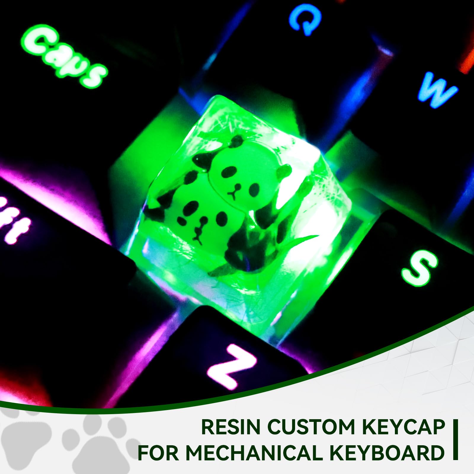 Snapklik.com : Resin Artisan Keycaps OEM, 2 Cute Pandas Style Handmade ...