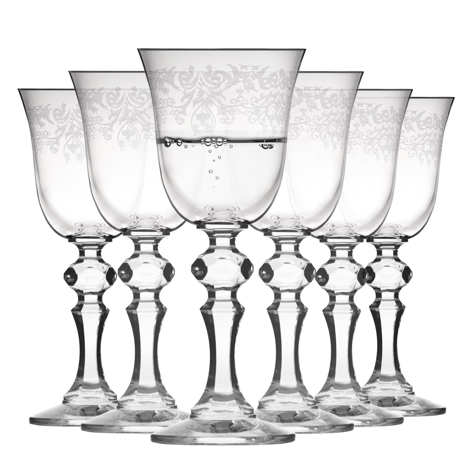 Krosno Shot Glasses 60Ml Colorless Pattern Shot Glasses Set Of 6-60Ml Crystal Vodka And Liqueur Glasses - Tulip Cordial Glasses With Decorated Stem&Clear Pattern, Lead-Free Crystal - Krista Deco Collection