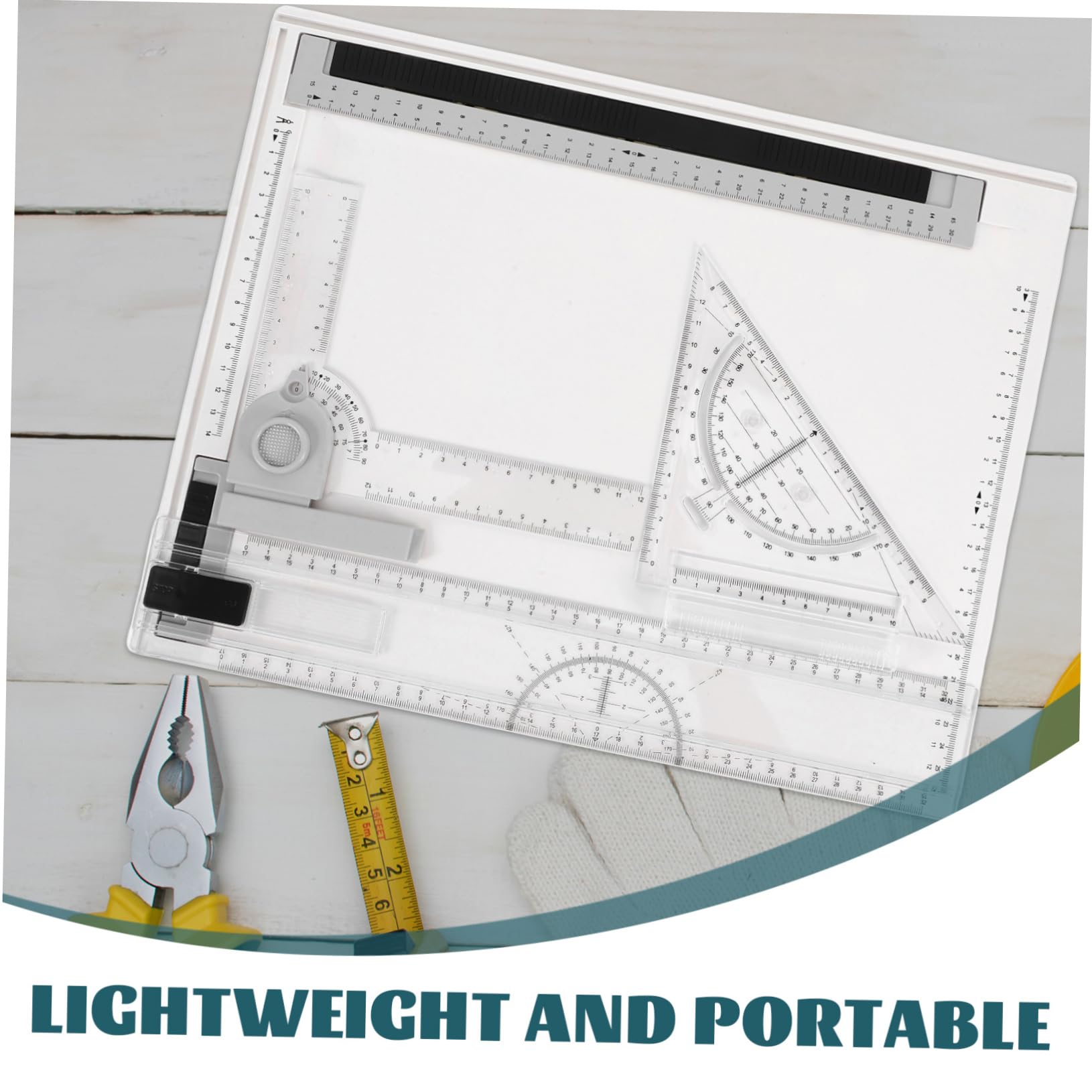 Uonlytech Tavola Portatile Per Tecnico e Architettonico Righelli e Scale Multifunzionali Leggera e Facile Trasportare Per Viaggi Esigenze Progettazione