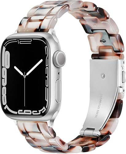 Compatible con correas de Apple Watch para mujeres y hombres, de 1.496 pulgadas, 1.575 pulgadas, 1.614 pulgadas, correa de resina ligera para iWatch