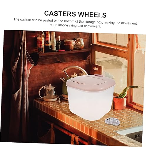 Miniatura 6 de VILLCASE 4 unidades de contenedores de almacenamiento autoadhesivos para juguetes, cubo de almacenamiento de metal, mini basurero, ruedas de alta