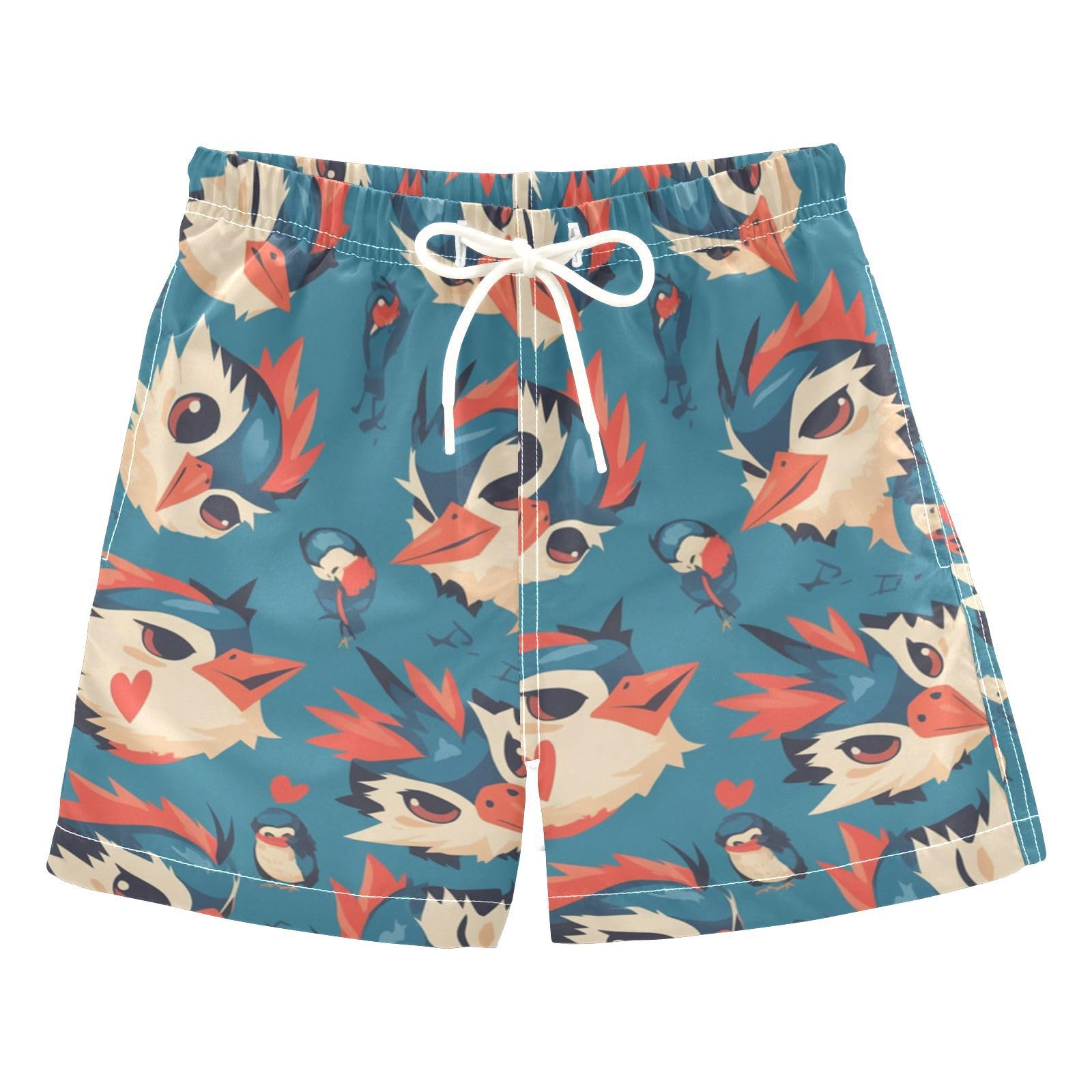 Cartoon Woodpecker Blue Toddler Swimming Suit Teen's Presents Boys Toddler Bathing Swimshorts Kids Swimwears Swimming Party L 10Y