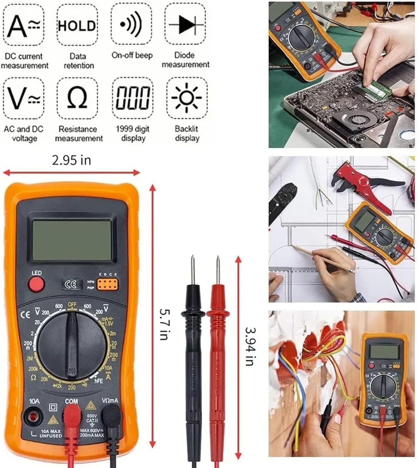 Soldadores Eléctrico de Estaño, Kit 25 in 1 con Caja de Herramienta Temperatura Ajustable 200-450℃,Set de Soldadura Electrónica Multímetro Digital,Puntas De Soldador etc