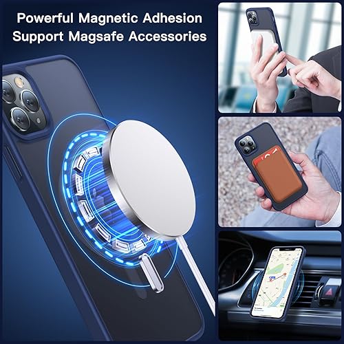 Miniatura 8 de Funda magnética fuerte para iPhone 11 Pro, compatible con MagSafe, funda protectora a prueba de golpes para iPhone 11 Pro de 5.8 pulgadas (rosa)