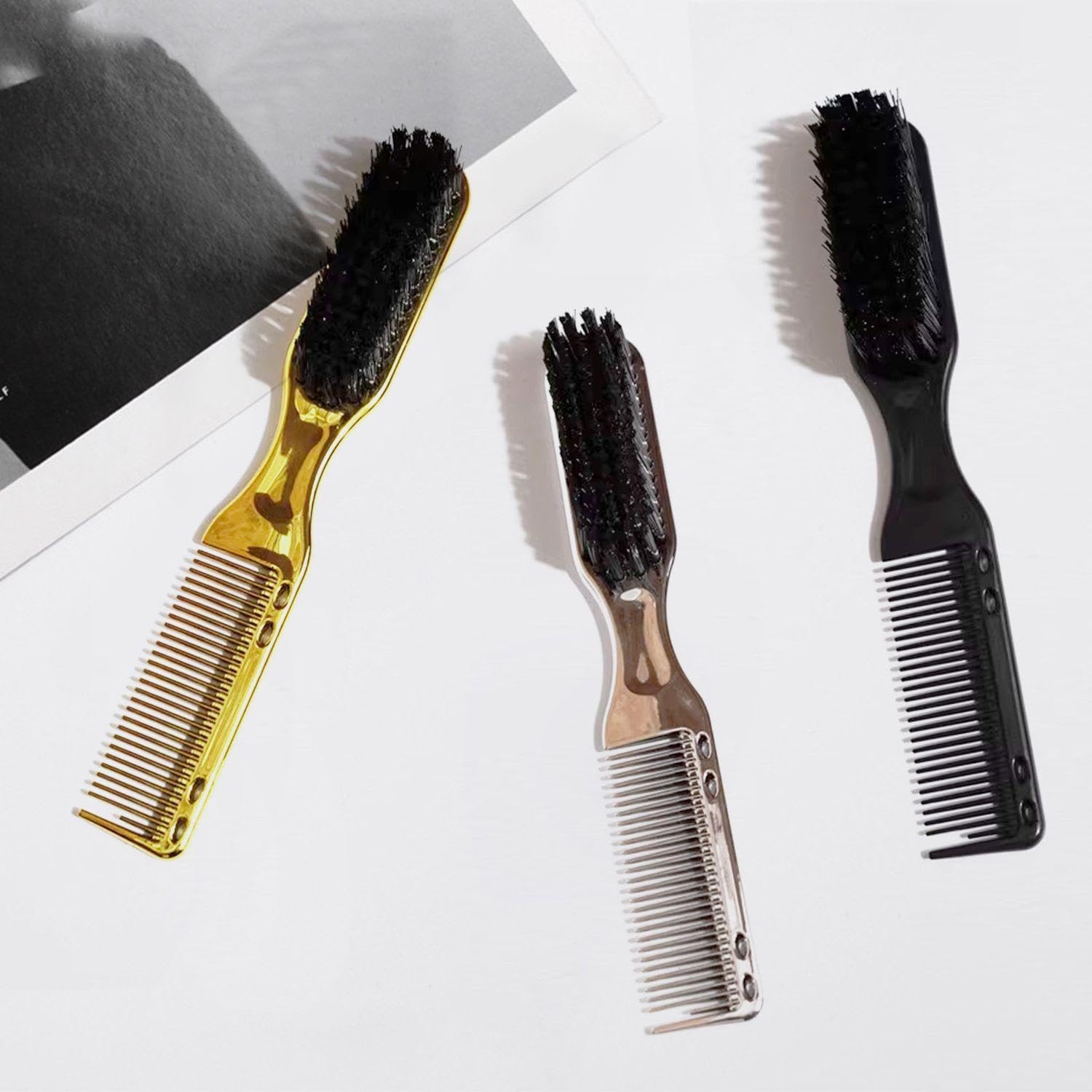 3 Pieces Of Barber Brushes, Barber Accessories, Hairdressing Comb, Beard Styling Brush for Hair Cutting Men'S Hair Comb - Image 4
