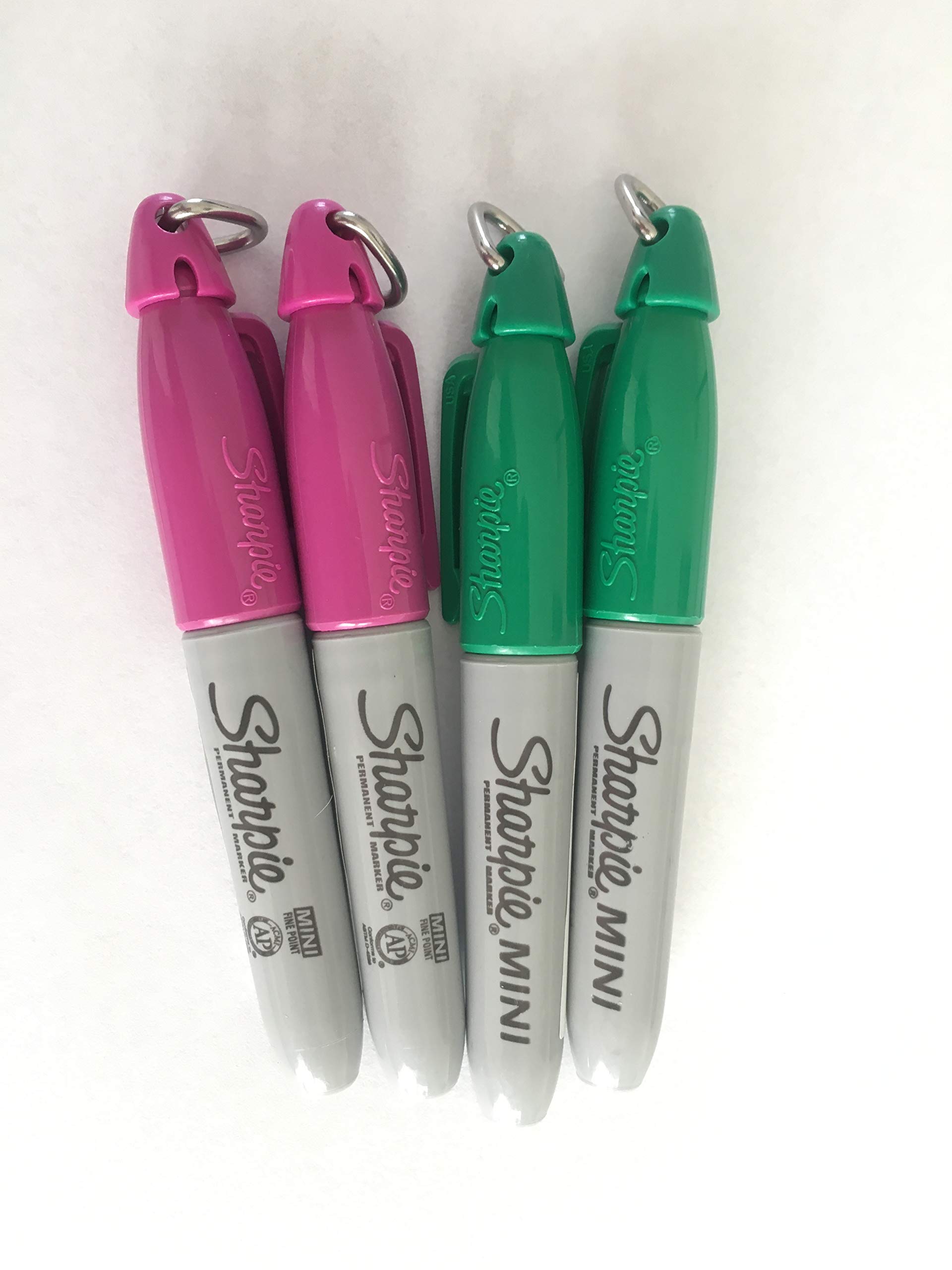 Sharpie Mini Permanent Marker Pen - 2 x Pink, 2 x Green - sold loose