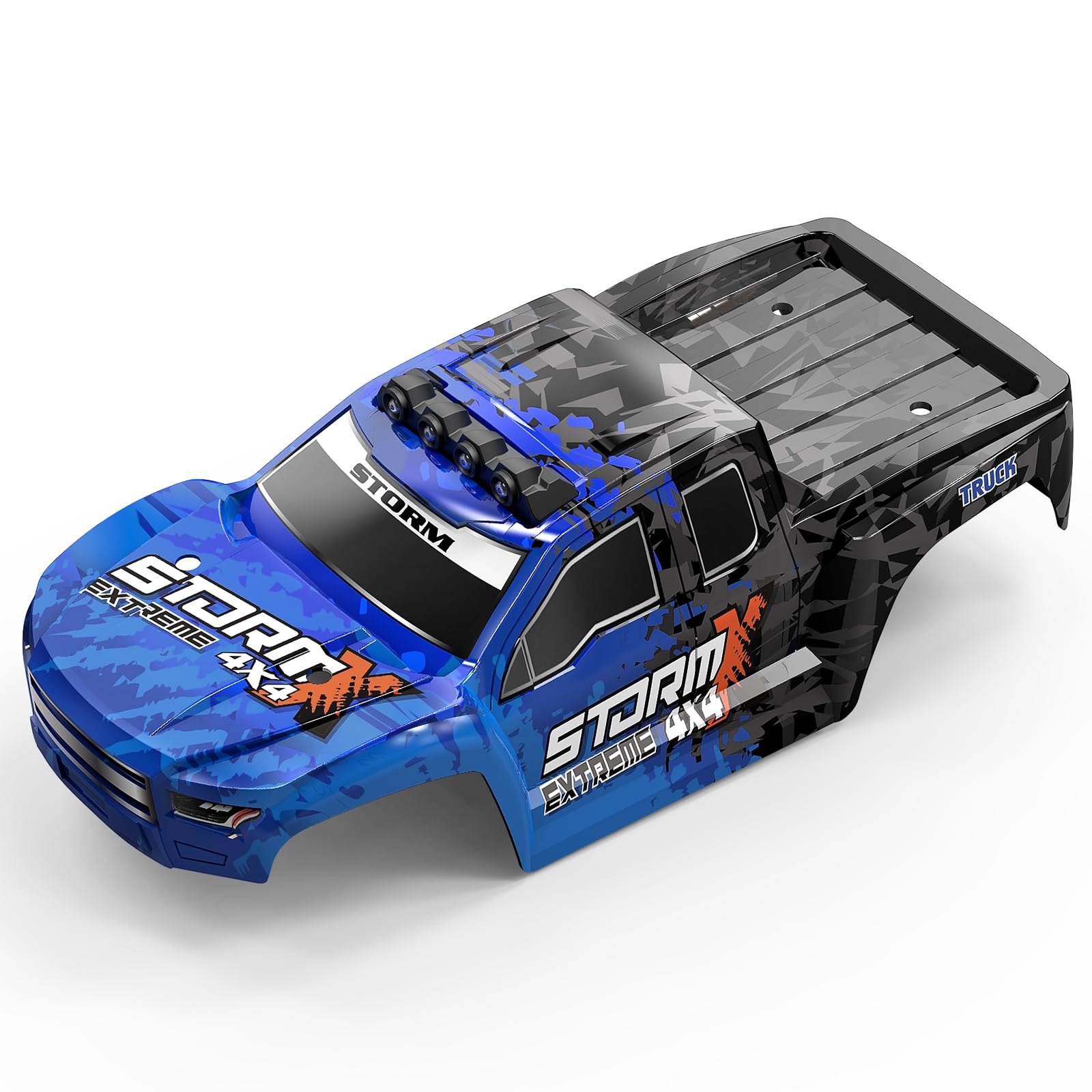 Pieza de repuesto para carrocería de coche RC 1:14 – Cuerpo de PVC resistente con tira de luz LED, azul y negro, compatible con HS14301 HS14302