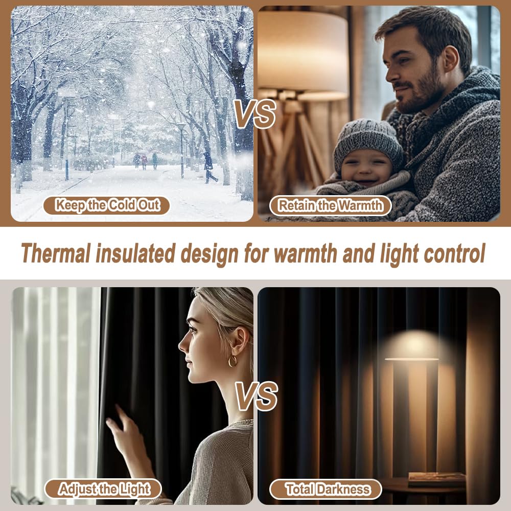 PANOVOUS Thermal Door Curtain for Winter 2-Layer Blackout Curtain with Cotton Lining - Image 4