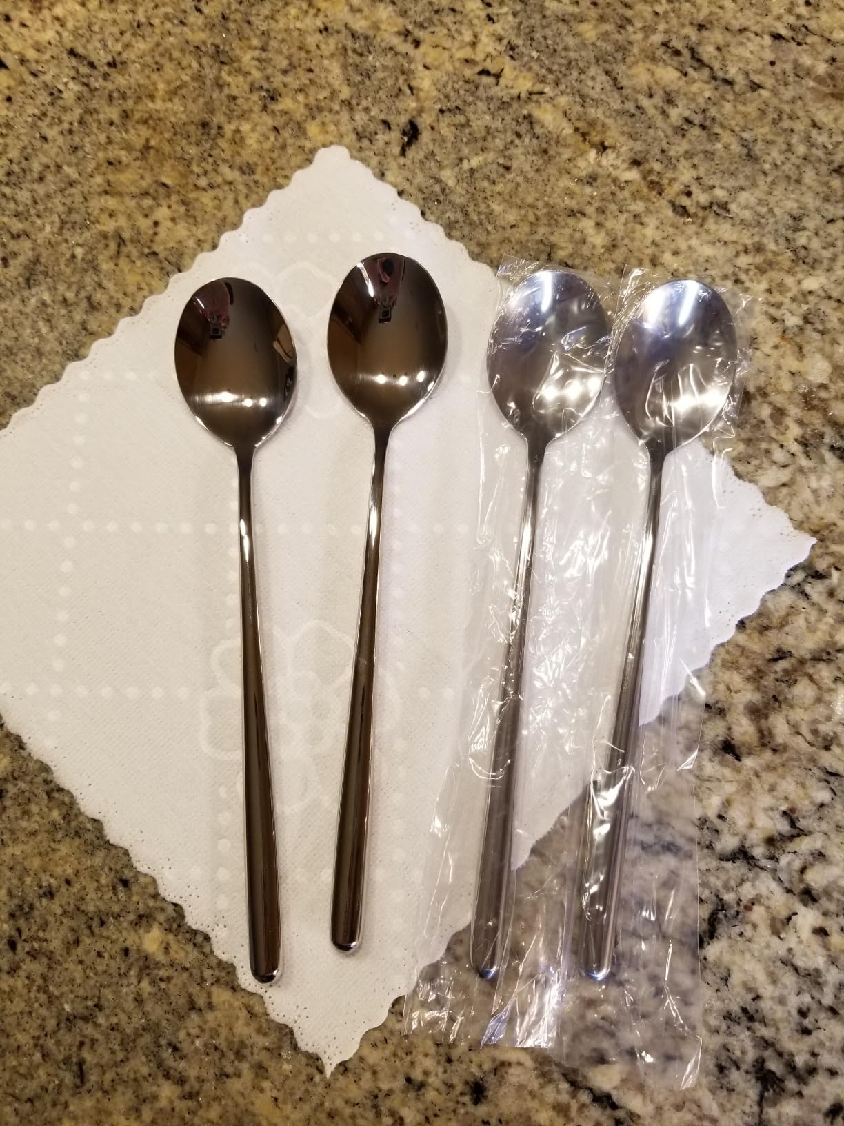 Long handle Soup Spoons Stainless Steel Round handle Soup