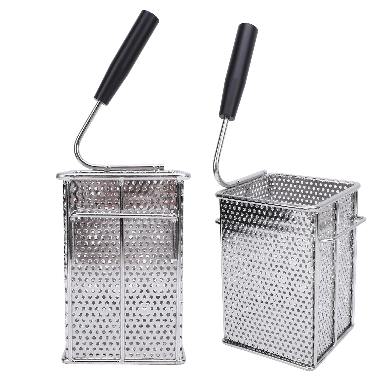 Pssopp Cestello per Patatine Fritte in Acciaio Inossidabile 304, Cestello per Patatine Fritte con Manico Lungo, per Frittura Profonda 4,7 X 4,7 X 6,8 Pollici per Domestica, Barbecue all'aperto, per