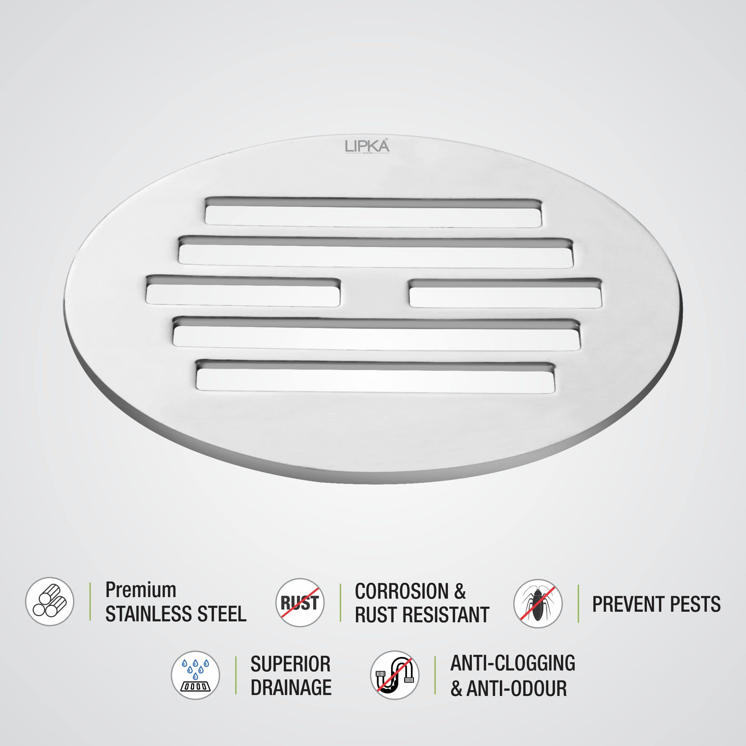 LIPKA Pack of 4 Golden Classic Jali Round Floor Drain|Premium Stainless Steel|3 Inches| 1