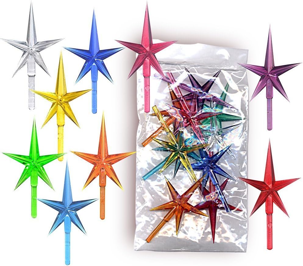 Stars plastic medium for the top of the ceramic Christmas tree 10 pack