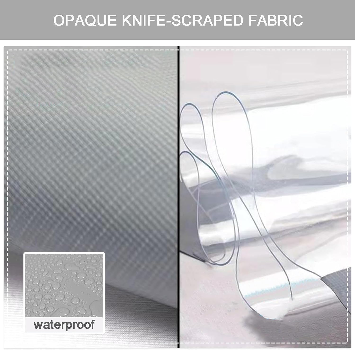 PVC Waterproof Clear Curtains - with Grommets and Zips, Outdoor Vinyl Curtains, 0.3mm Grey Transparent Waterproof Side Panels Cover, All Weather Balcony Curtains,LxW-1.4x3m/4.6x9.8ft