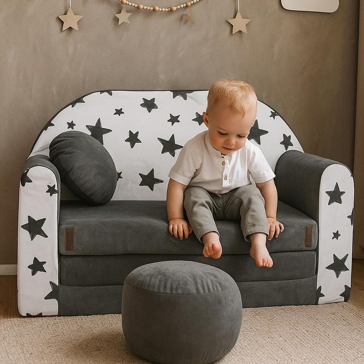 Kindersofa Kinder Couch mit Schlaffunktion ausklappbar 3in1 Kinder Sofa Spielsofa mit Bettfunktion Mädchen Jungen Sitzsack Minisofa Schlafsofa Kinderzimmer Schlafsessel (AC1)