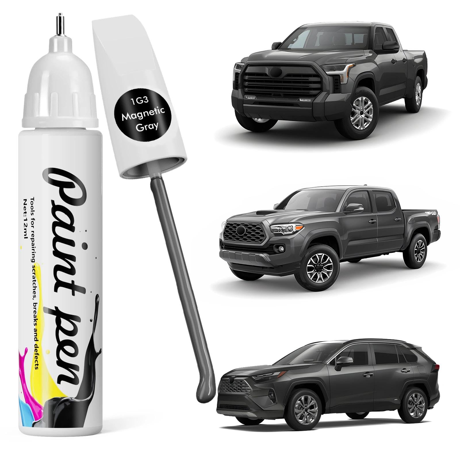 Stylo de peinture pour voiture compatible avec Toyota (1G3 Magnetic Gray Metallic)