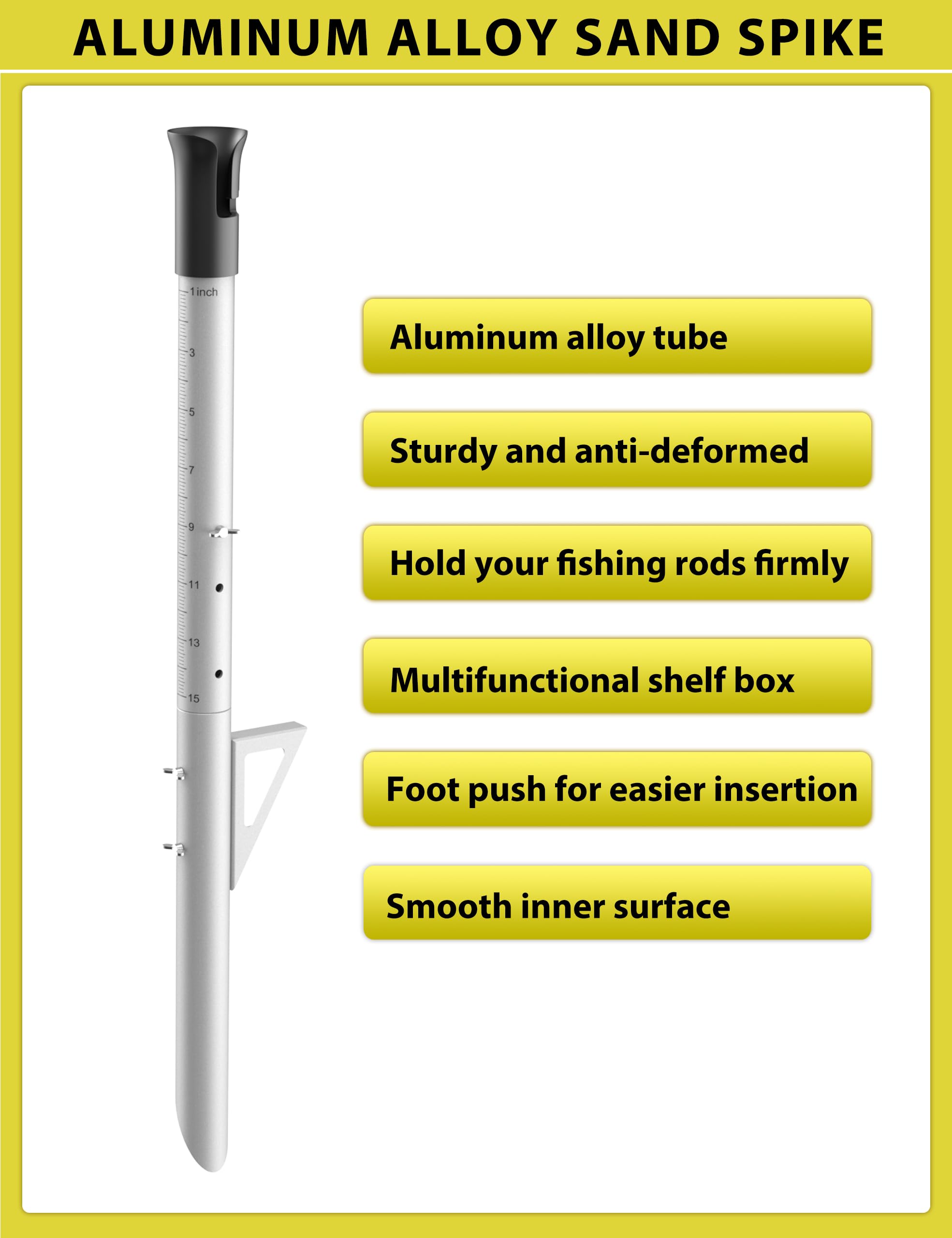 Pointe de piquet support de canne à pêche pour surfcasting, support de canne à pêche en mer, kit de 2 pièces