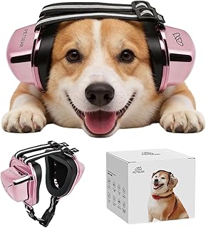 PetsEar Dog Ear Muffs for Noise Protection - 29dB NRR - Anxiety Relief - Adjustable & Lightweight, Pets Noise Reduction for Fireworks/Thunderstorms/Travel(Rose,XS)
