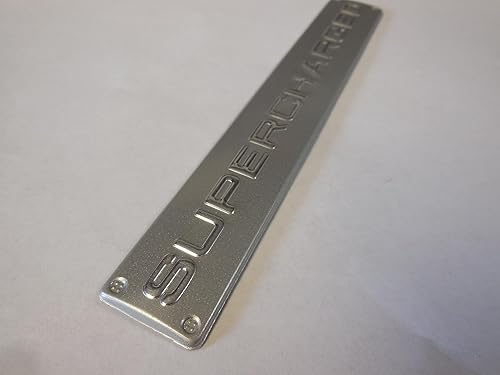 Miniatura 3 de Emblema Supercharged 6 1/2" X 1" SELF Stick Plata y Cromo