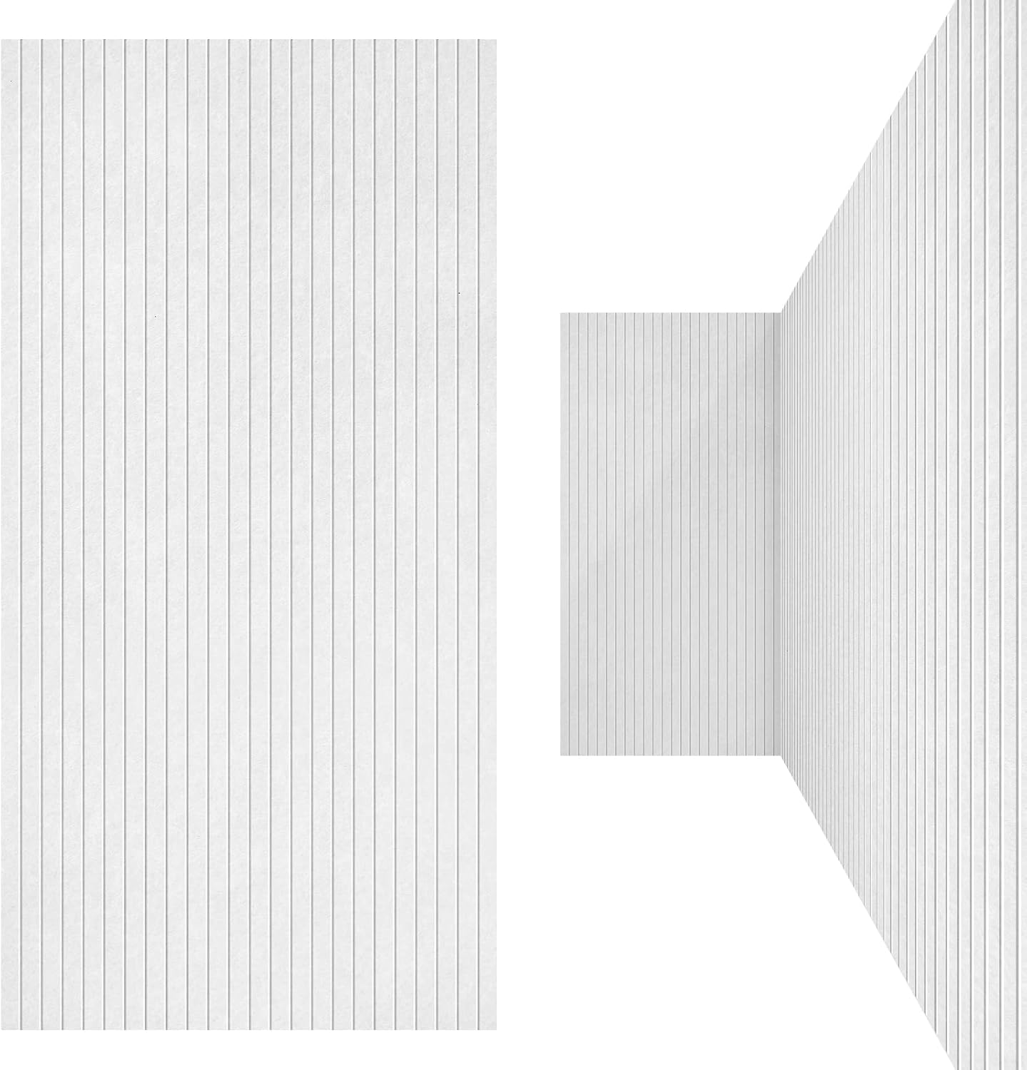 UMIACOUSTICS Decoration Acoustic Panels 3 Pcs Sound Absorbing Panels, 48” X 24” X 0.4” Sound Proof Panels in Equidistant Slot. Equidistant slot Snow White