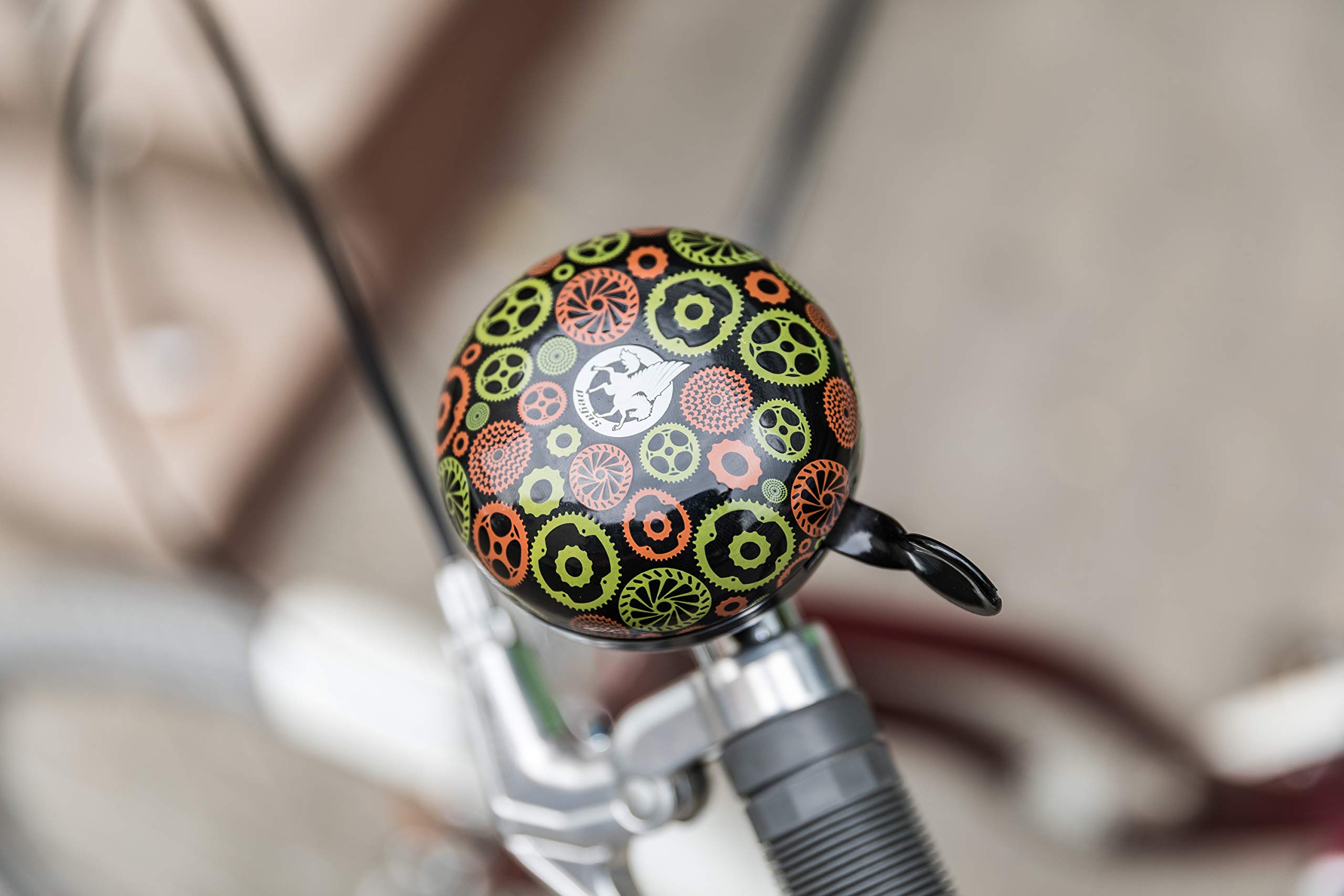 Pegas, campanello per bicicletta, per bici da corsa, per MTB, Comfort Bike, eBike, Citybike, bicicletta pieghevole, per bambini, donna, uomo, Uomo, verde, 80 mm