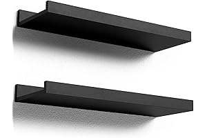 Enhance Your Walls with an Elegant Display: Black Floating Shelves for Precious Touches