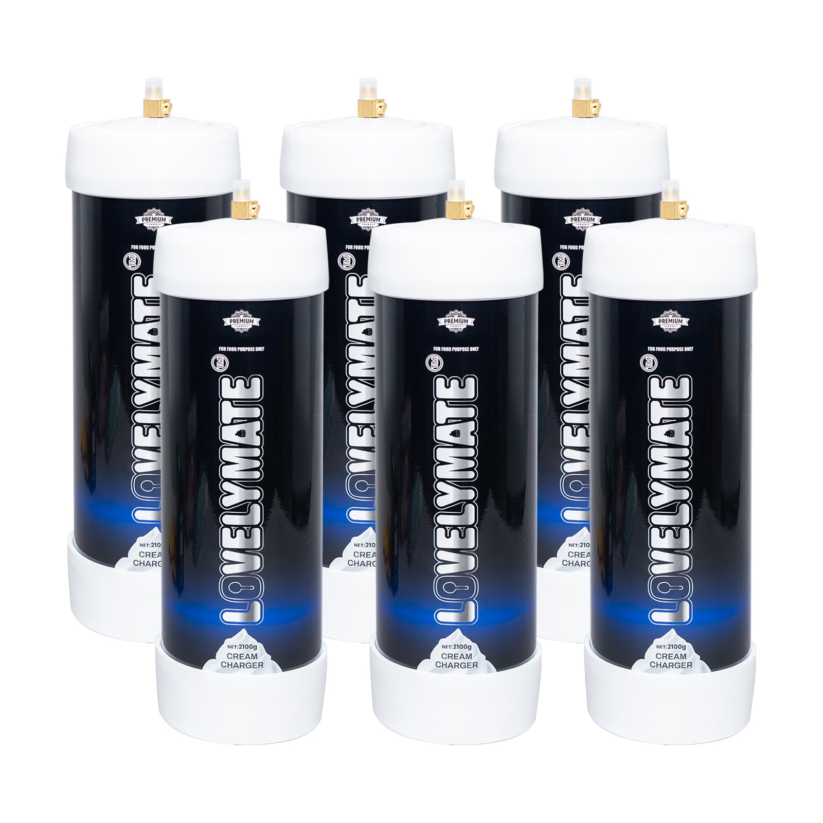 LovelyMate Whipped Cream Chargers 2100g 3.3L Food grade cylinder (6pc-2100g)