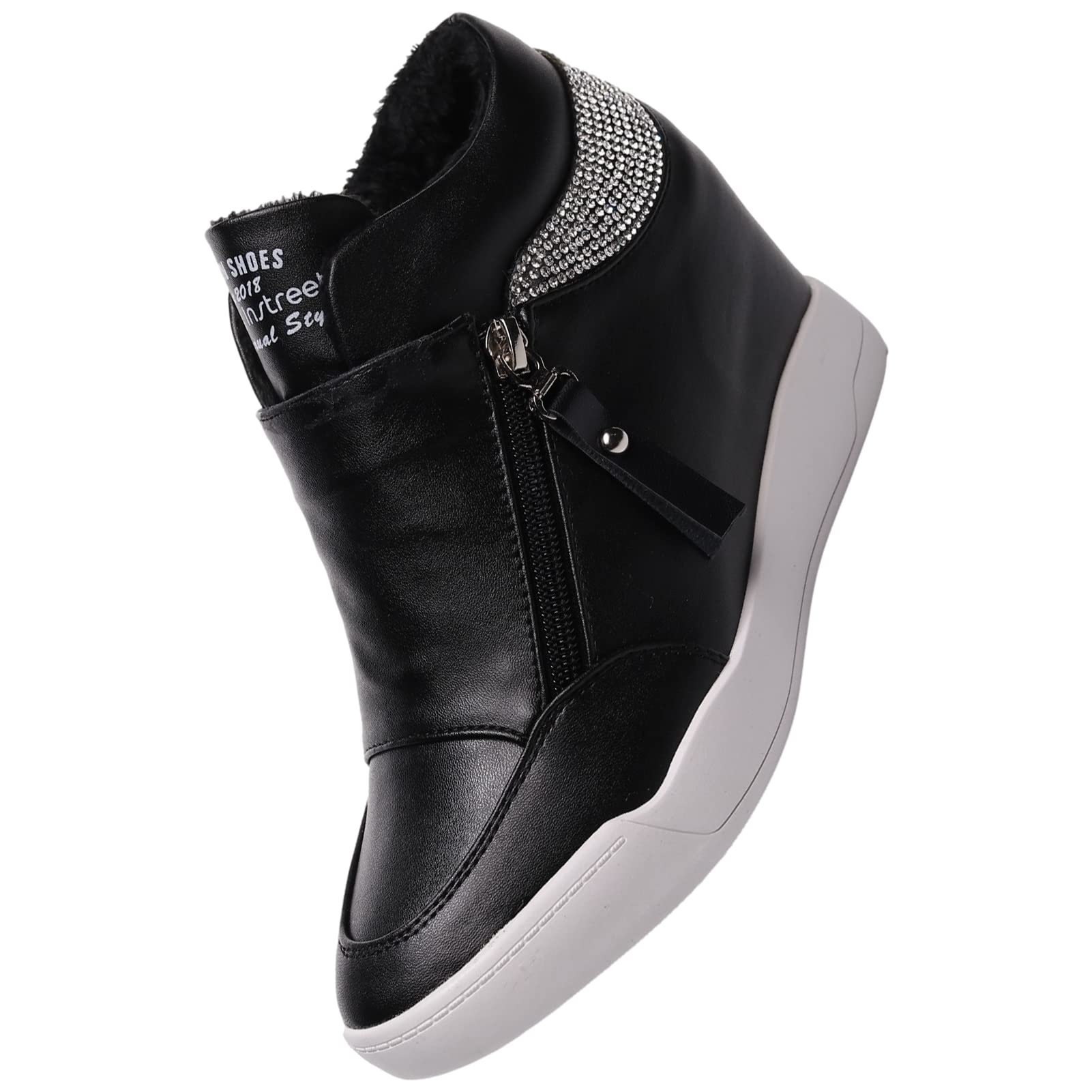 rismart Mujer Cuña Plataforma Botín Elegante Deportivos Zapatillas Zapatos