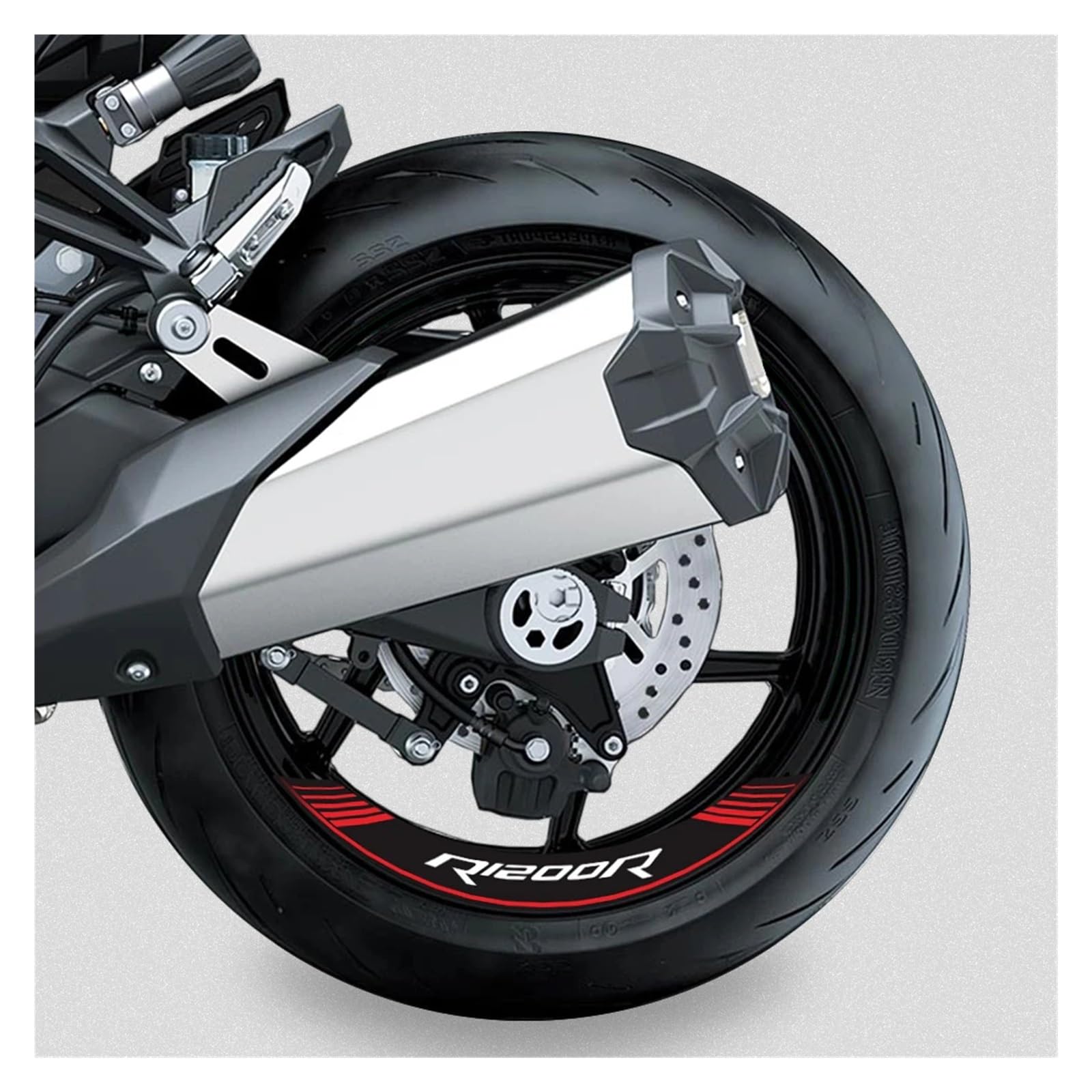 Für R1200R R1200 R 8 Stücke Streifen Motorrad Innenrad Felgenaufkleber Felgenband Motorrad Dekorative Aufkleber Und Abziehbilder(White)