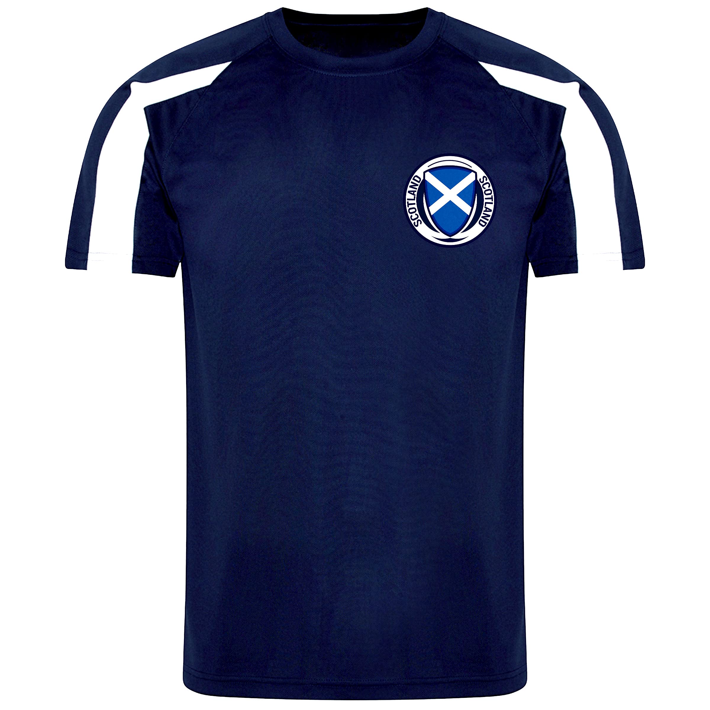 Kids Scotland Football Shirt Scots Tshirt Team Cup Rugby (Navy, 7-8 Years)