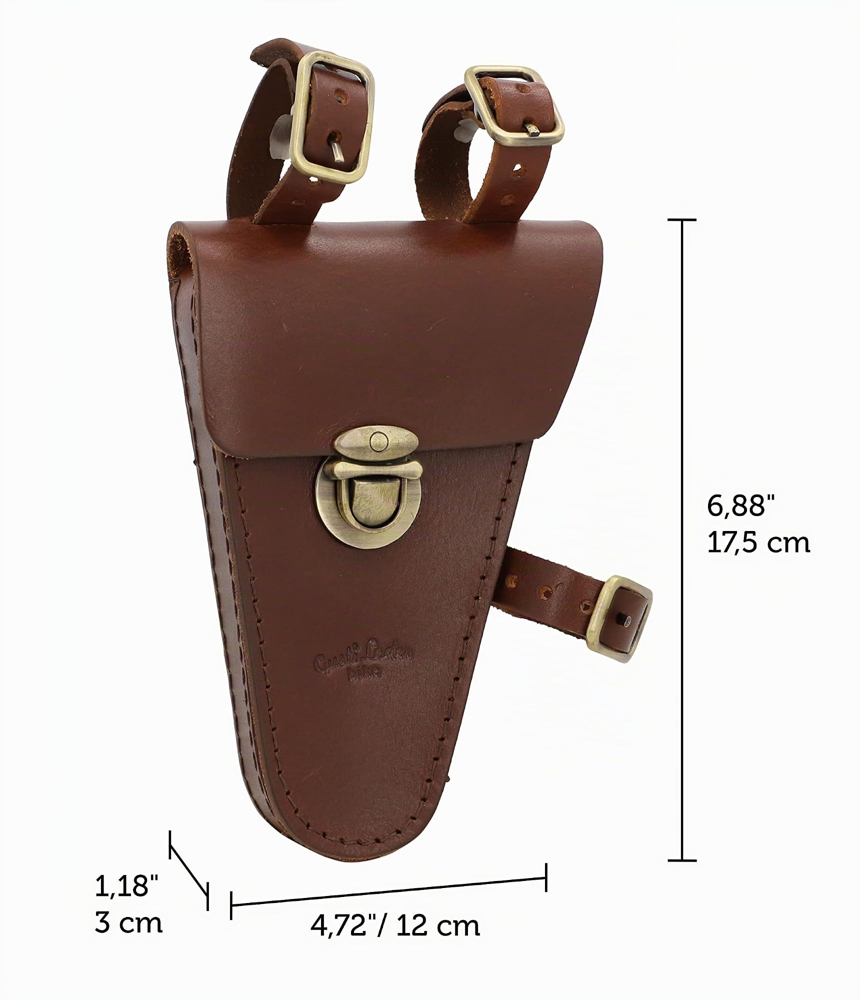 Gusti Rahmentasche Leder - Stephen R. Fahrradtasche für Werkzeug Ledertasche Vintage Braun Leder