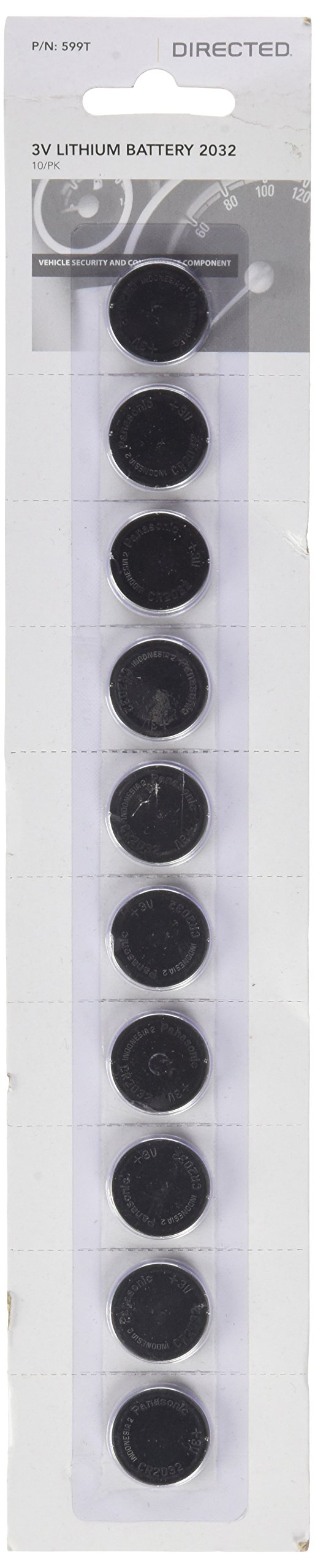 DIRECTED INSTALLATION ESSENTIALS 599T 3-Volt Lithium 2032 Batteries, 10 pk