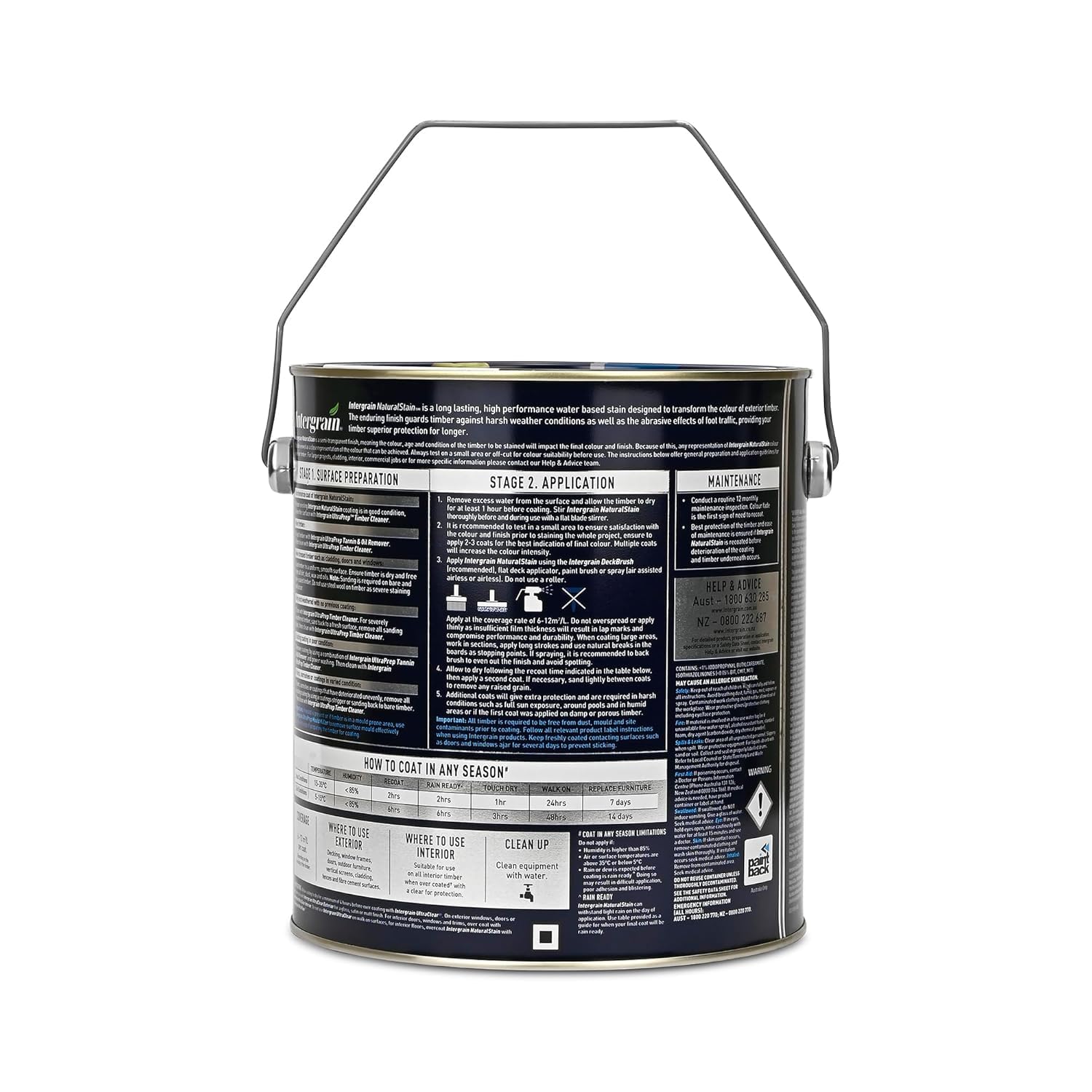 Intergrain Natural Stain – Charcoal (4 LTR) | Premium Water-Based Exterior Wood Polish & Coating for Decks & Furniture | Waterproof, UV Resistant, Long-Lasting Wood Finish 1