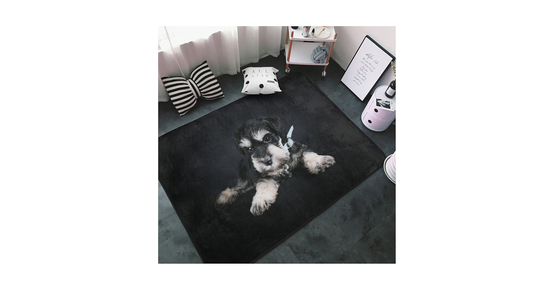 Amazon | ミニチュア・シュナウザー 子犬 カーペット 長方形