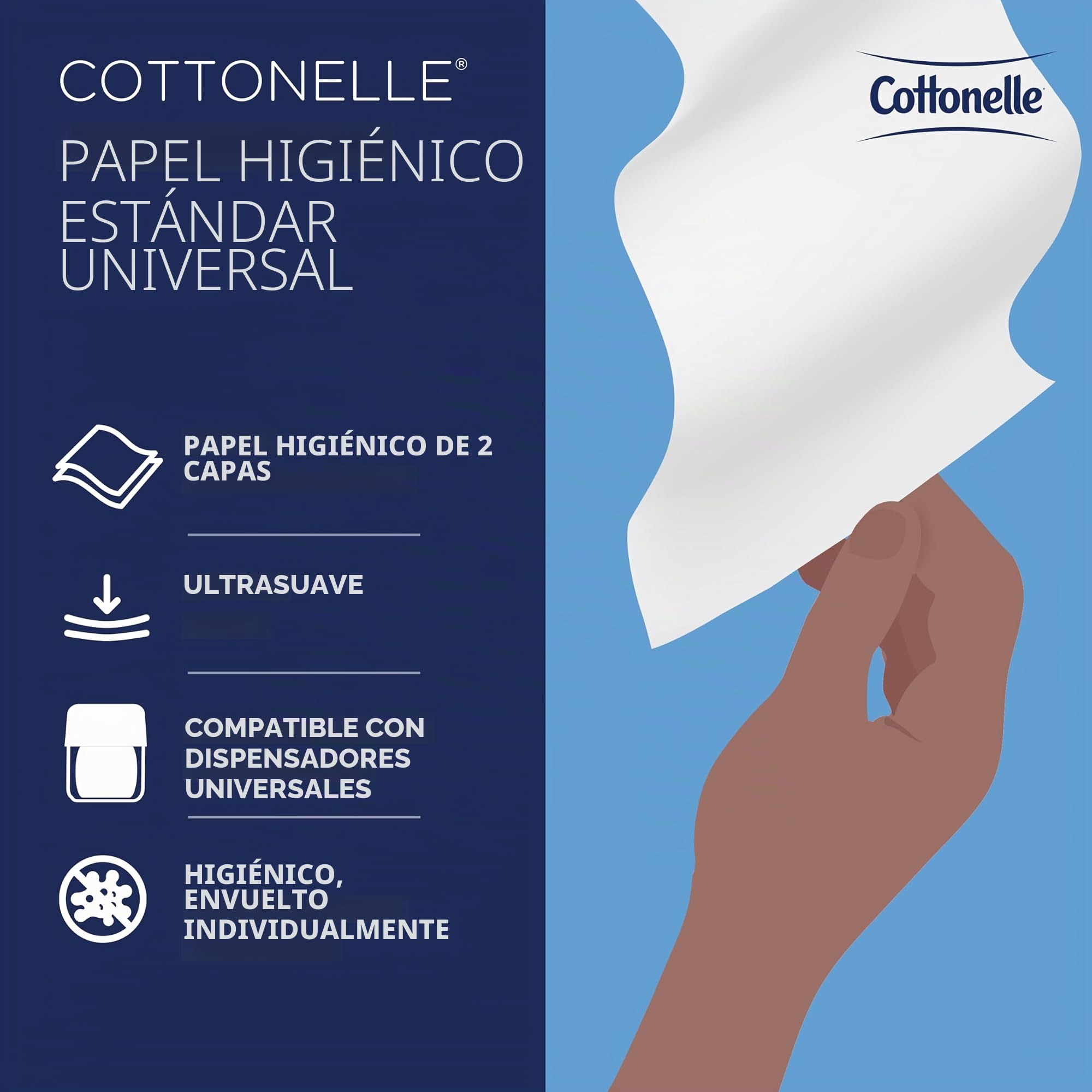 Kimberly-Clark 17713 Kleenex Cottone - Rollo de papel higiénico para baño, blanco, 27060
