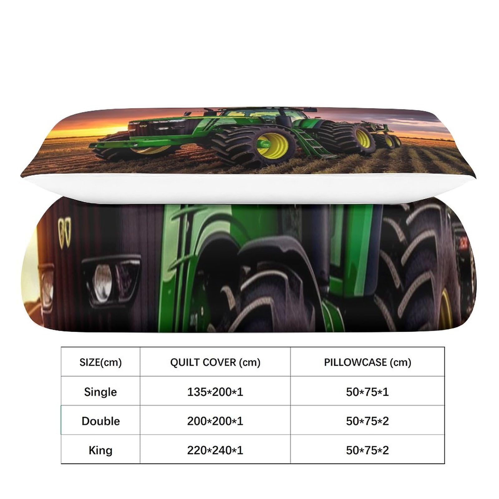 Tractors Duvet Cover Per Ragazzi E Ragazze Set Copripiumino Confortevole Traktoren Biancheria Da Letto Lussuoso Bedding Set Colorato Set Di Biancheria Da Letto Single（135x200cm）