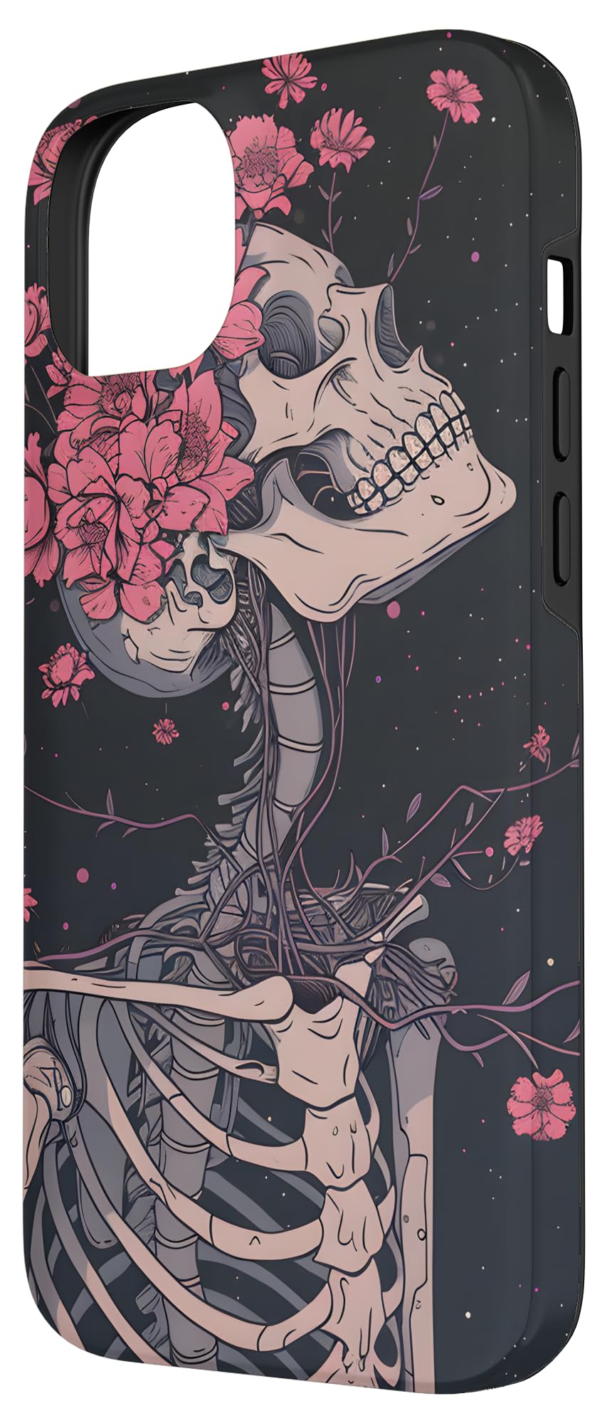 Skeleton Vintage Wildflower - Pink Flowers Case for iPhone 14 Plus - Image 2
