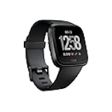 Fitbit Versa Smart Watch, Multisport Tracker, Black/Black Aluminium, One Size (S & L Bands Included) (Renewed)