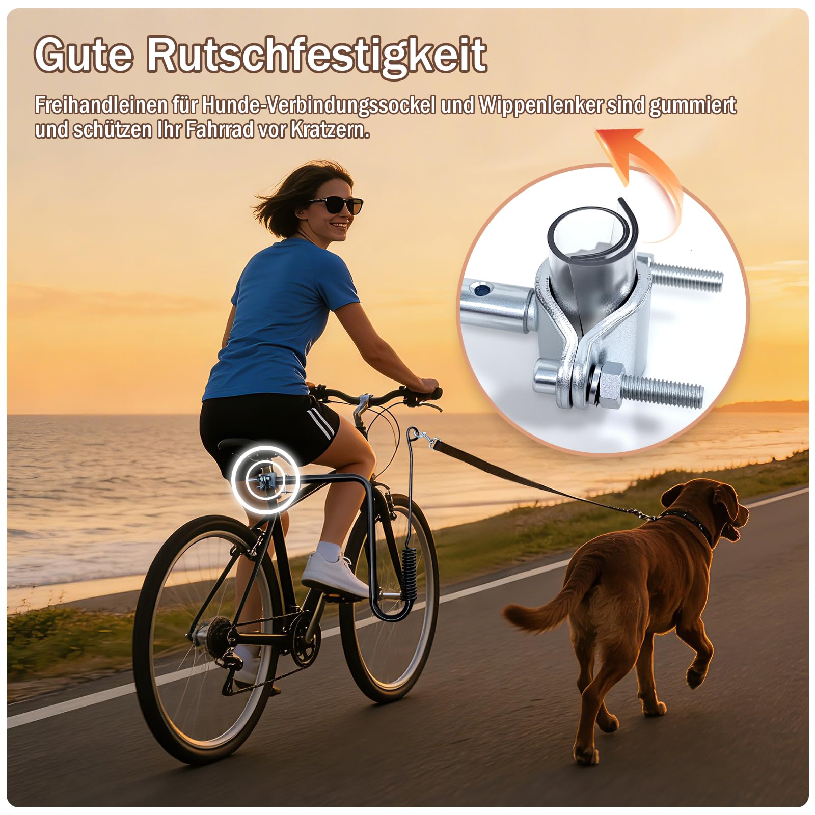 Laisse Velo Main Libre Chien, Attache Exercice pour Animaux de Compagnie pour Promener, Courir, Faire du Sport