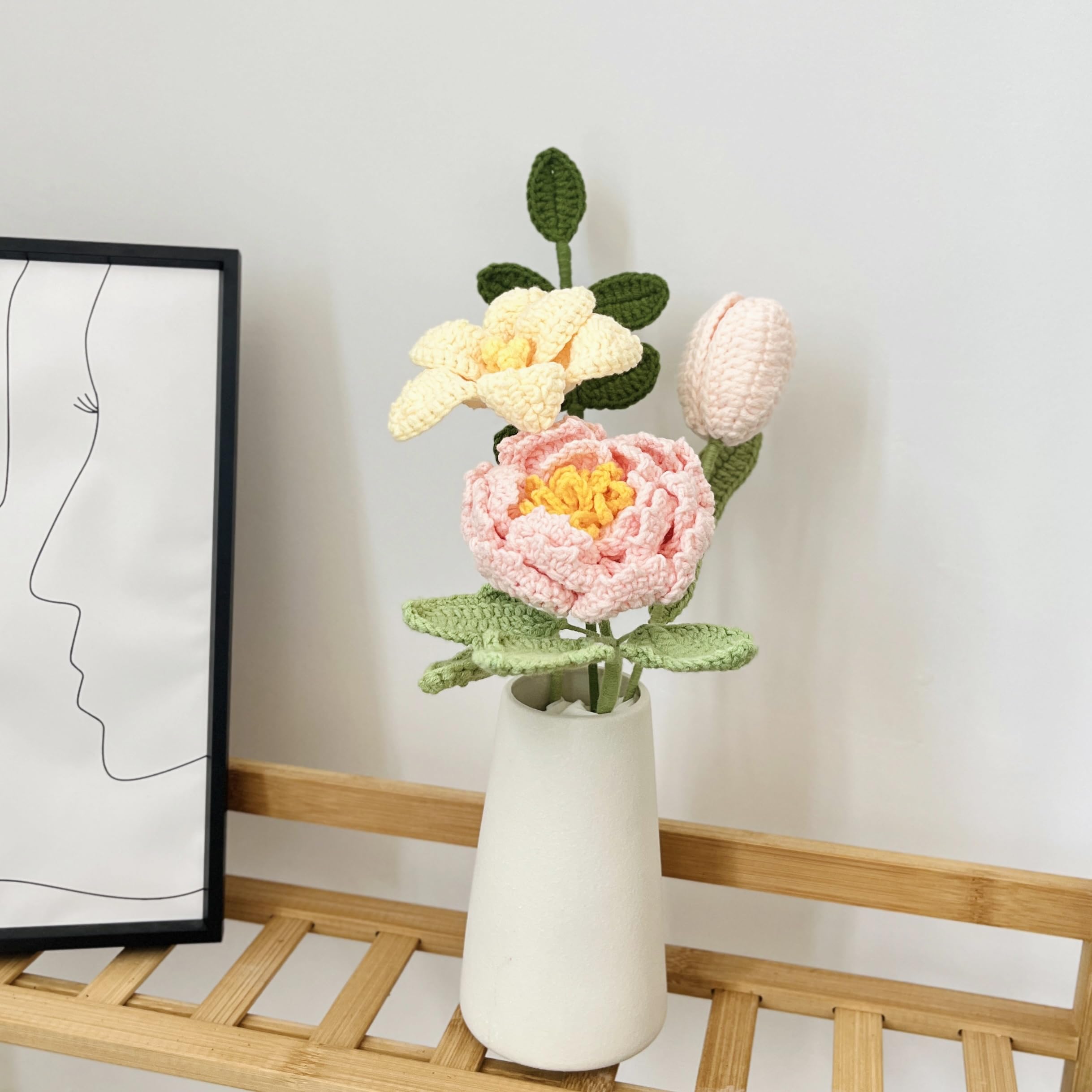 Amazon｜JOMODECOR 手作りチューリップ シャクヤク リーフ かぎ針編み