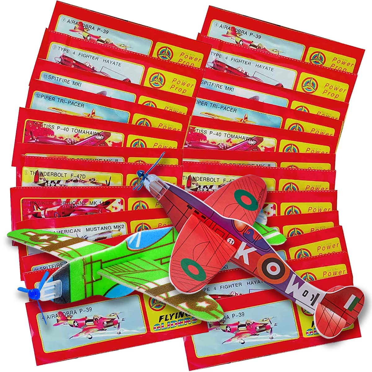 HONGECB Foam Glider Planes For Kids – 24 Polystyrene Planes For Kids | Flying Glider Plane Kits, 12 Different Designs, Individually Wrapped – Glider Planes For Kids, Party Bag Fillers